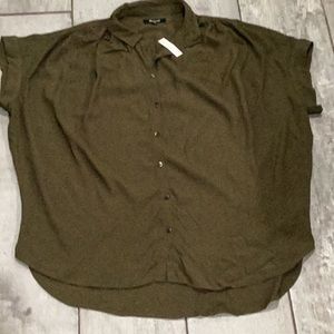 Madewell Olive Green Blouse